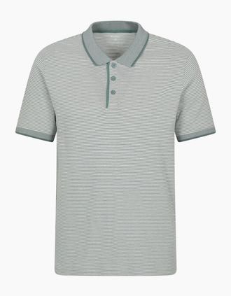 Mountain Warehouse Mens Mountain Warehouse Mens Dawnay Textured Pique Polo Shirt - Green - Size: 36