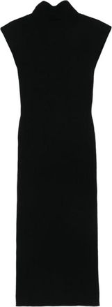 Alberta Ferretti Long Fitted Viscose Dress - Dames - Casual kleedjes - Zwart - S - Kleedjes