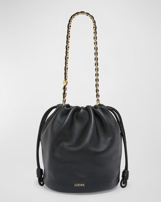 Loewe x Paulas Ibiza Flamenco Bucket Bag in Napa Leather with Chain