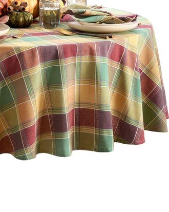 Elrene Autumn Acres Plaid Round Tablecloth
