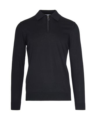 Paolo Pecora Fine Virgin Wool Polo Sweater With Half-Zip Closure