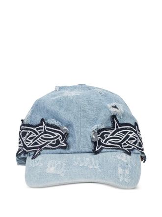 Who Decides War by Ev Bravado Thorned baseball cap - men - Denim - One Size - Blue
