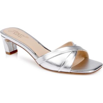 Badgley Mischka Paris Slide Sandal in Silver Metallic at Nordstrom, Size 8.5