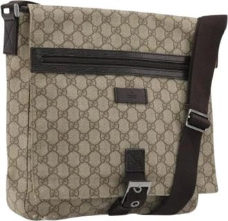 Gucci Pre-owned Cross Body Bags, female, Beige, Size: ONE SIZE Pre-owned Vintage Canvas Shoulder Bag