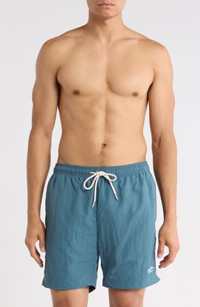 PacSun Collegiate Solid Swim Trunks in Blue at Nordstrom, Size X-Large