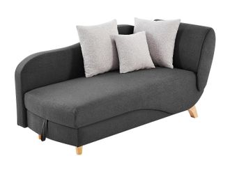 Vente-Unique Div&aacute;n (&aacute;ngulo izquierdo) convertible de tela antracita con arc&oacute;n PENELOPE