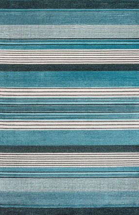 Jonathan Y Designs Duxbury Gradient Ticking Striped Area Rug in Blue/navy at Nordstrom, Size 2Ft 0In X 8Ft 0In
