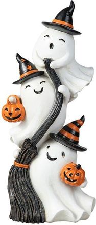 Glitzhome Halloween Polyresin Stacked Ghost Table Decor in White at Nordstrom, Size Medium