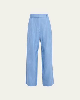 Veronica Beard Heyser Pinstripe Wide-Leg Pants
