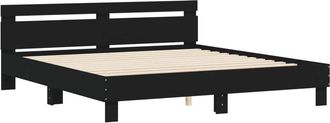 vidaXL Bed Frame without Mattress Black 180x200 cm Super King Vidaxl