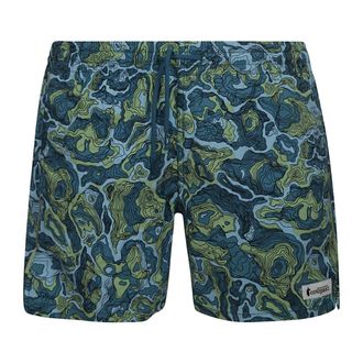 Cotopaxi Beachwear, male, Blue, Size: S Green Print Swim Shorts