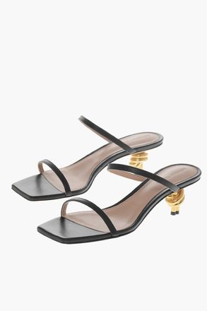 Bottega Veneta Leather Sandals KNOT with 5cm Design Heel Bottega Veneta