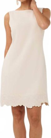 Esqualo Flower Bottom Dress In Ecru