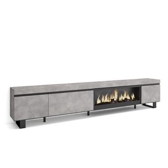Skraut Home Skraut Home - Mueble Tv, Televisi&oacute;n, Muebles De Sal&oacute;n, Almacenaje, 288x57x35 Cm, Para Tv Gran Formato, Chimenea El&eacute;ctrica Xxl, Dise&ntilde;o Industrial, Esti