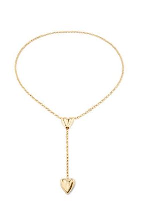 UNOde50 Double Heart Y Necklace in Gold at Nordstrom