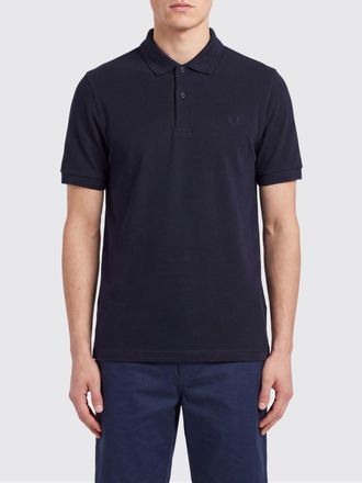 Fred Perry Cotton Polo Shirt with Tipped Collar and Tone-on-Tone Embroidered Logo