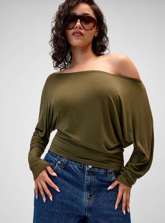 Twik Womens Cinched waist off-the-shoulder T-shirt