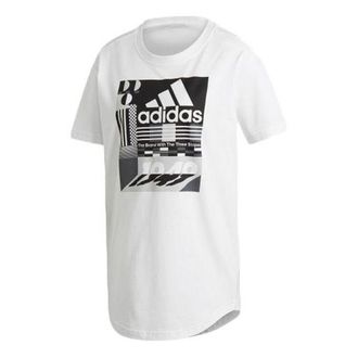 adidas (WMNS) adidas White Must Haves Graphic Tee White Black ED6173