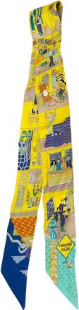Hermès Foulard Twilly La Maison des Carres in seta 1999-2007 - Giallo