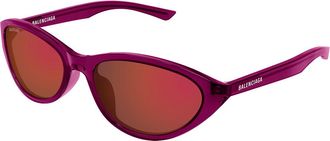 Balenciaga BB0404SK Asian Fit 003 Womens Sunglasses Burgundy Size 58
