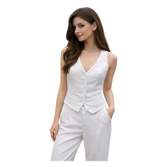 Aniye By Vests, female, White, Size: 2XS Fitted Single-Breasted Vest
