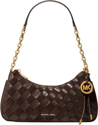 Michael Kors Nolita Medium Hand-Woven Leather Chain Pochette - Bags - Mujer - Marr&oacute;n - ONE SIZE