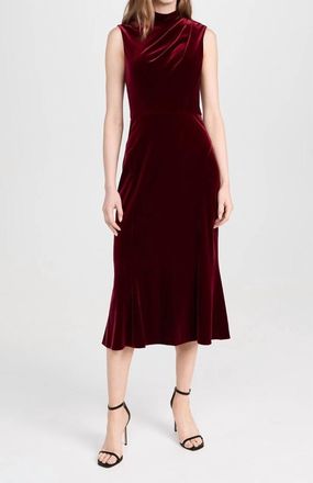Shoshanna Audrey Midi Dress In Bordeaux