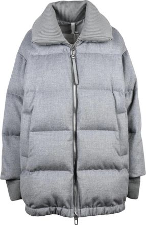Duno Grey Wool-Blend Quilted Blanca Overcoat