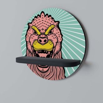 OEM Godzilla Bienvenido Estante Redondo Negro