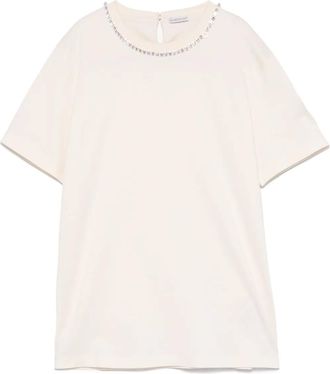 Moncler T-shirt con decorazione di cristalli - Toni neutri