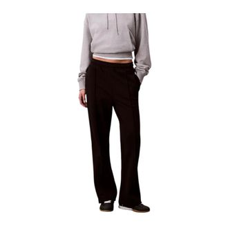 Calvin Klein Wijde broek - Dames - Wijde Broeken - Zwart - S - Katoen - Broeken