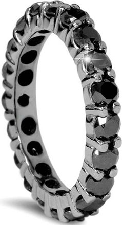 Pompeii3 3 1/2ct Black Diamond Black Gold Eternity Stackable Ring Size Selectable