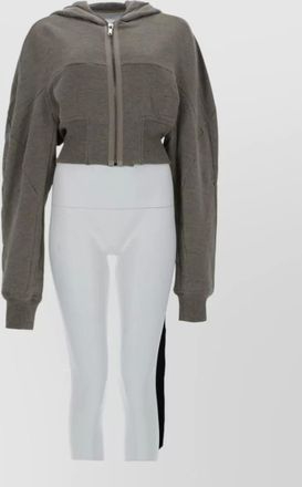 Rick Owens ribbed cropped hooded knitted top