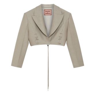 Marella Blazers, female, Beige, XS, Corto Blazer
