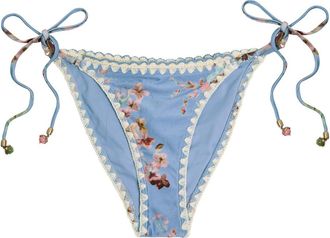 Zimmermann Awaken Floral-print Crochet Bikini Briefs - Multicoloured 1 - 2 (UK 12 / M)