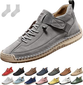 Generic Orthopedic Shoes, Womens Handmade Leather Orthopedic Comfortable Shoes, Anti-Impact Non-Slip for Hiking Camping Driving (Q,12.5)