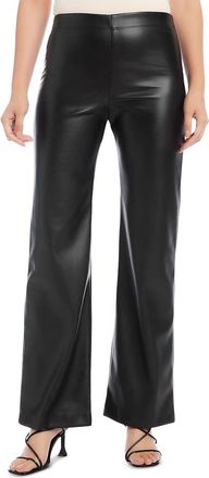 Karen Kane Wide Leg Faux Leather Pants In Black