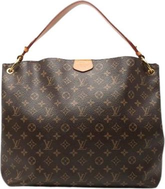 Louis Vuitton Tweedehands Canvas Louis Vuitton tassen - Dames - Vintage Schoudertas - Bruin - ONE Size - Vintage
