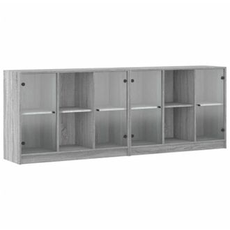 vidaXL Estanter&iacute;a Con Puertas Madera Gris Sonoma 204x37x75 Cm Vidaxl