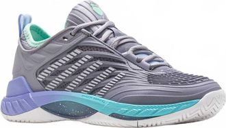K-Swiss Womens Hypercourt Supreme 2 Shoes In Lilac Gray/nimbus Cloud/neon Purple