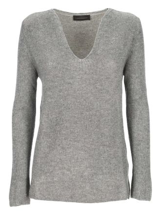 Lorena Antoniazzi V-neck ribbed-knit sweater - Grey