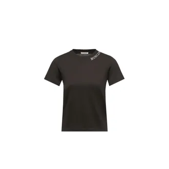 Moncler Moncler Sketch Logo Cotton T-shirt, Women, Black, Size: Xl