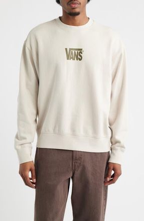 Vans Logo Cotton Graphic Crewneck Sweatshirt in Oatmeal at Nordstrom, Size X-Large