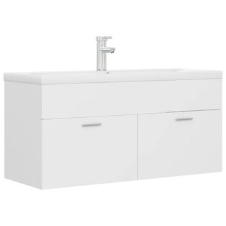 Berkfield Home Sink Cabinet with Built-in Basin White Engineered Wood