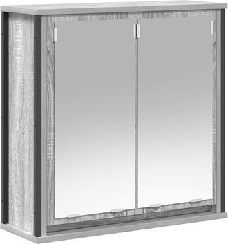 vidaXL Mueble de baño de pared con espejo gris Sonoma 60x21x60 cm Vidaxl