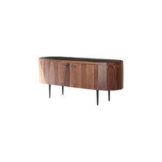 Tikamoon Mueble para TV de palisandro macizo y m&aacute;rmol de 130 cm