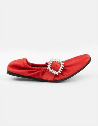 Free People Womens Ursa Gemini Ballet Flats In Red Leather