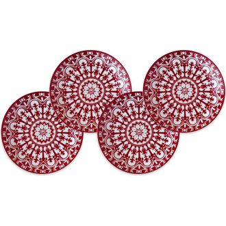Caskata Casablanca Crimson Small Plates - Porcelain - Set 4 in Red at Nordstrom
