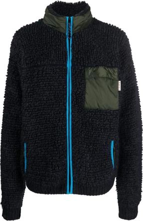 Marni Zip-throughs, male, Blue, L, Blue Knitted Zip-Up Cardigan