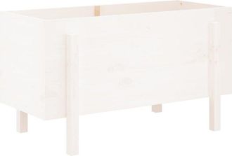 vidaXL Arriate elevado de jardín madera maciza pino blanco 101x50x57cm vidaXL
